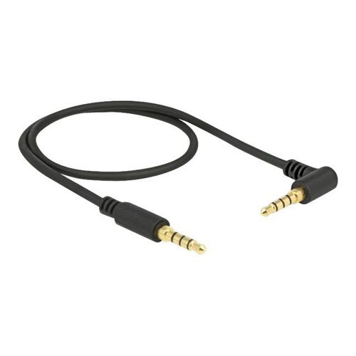 Delock - Câble audio - mini jack 4 pôles mâle pour mini jack 4 pôles mâle incliné - 50 cm - noir