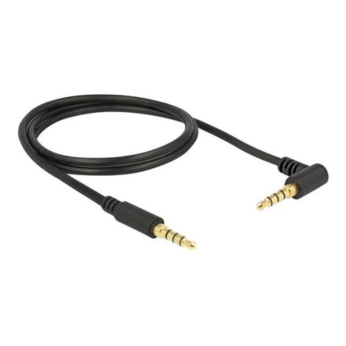 Delock - Câble audio - mini jack 4 pôles mâle pour mini jack 4 pôles mâle incliné - 1 m - noir