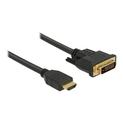 Delock - Câble adaptateur - HDMI mâle pour DVI-D mâle - 50 cm - triple blindage - noir - vis moletées