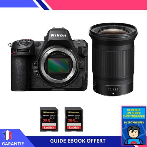 Nikon Z8 + Z 20mm f/1.8 S + 2 SanDisk 256GB Extreme PRO UHS-II SDXC 300 MB/s + Ebook 'Devenez Un Super Photographe' - Hybride Nikon