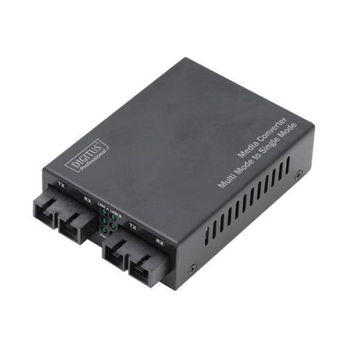 DIGITUS Professional DN-82024 - Convertisseur de support - 100Mb LAN - 100Base-FX - SC multi-mode / mode unique SC - jusqu'à 20 km - 1310 nm