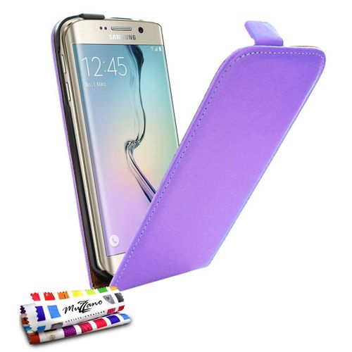 Etui A Rabat Samsung Galaxy S6 Edge Open Flip Violet Eco-Cuir (Pu)