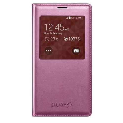 Samsung S View Ef-Cg900 - Étui À Rabat Pour Téléphone Portable - Rose - Pour Galaxy S5, S5 Neo