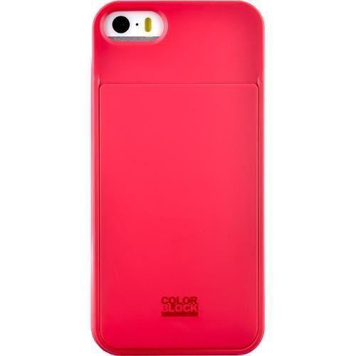 Colorblock Coque Porte Carte Iphone 5 / 5s - Framboise