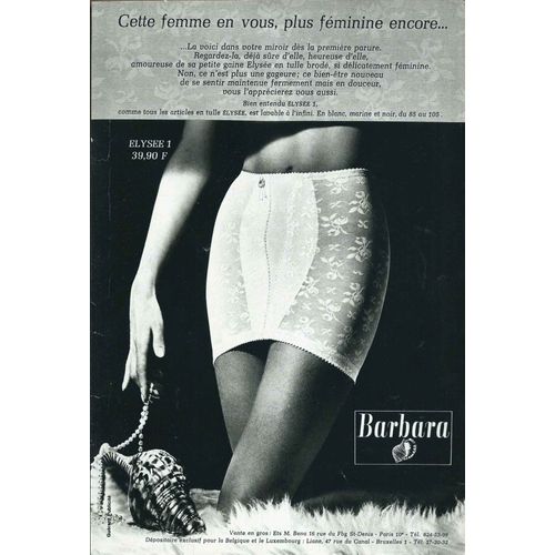 Publicité Papier - Lingerie, Gaine "Elysée" De Barbara De 1967