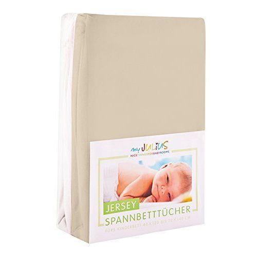 Zöllner Spanntuch Doppelpack Jersey Sand/Weiß 70x140cm