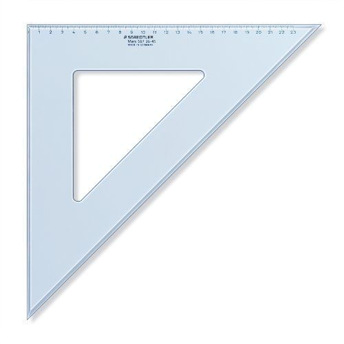 Staedtler - Mars 567 - Equerre Plastique Bleu Transparent 36 Cm 45°