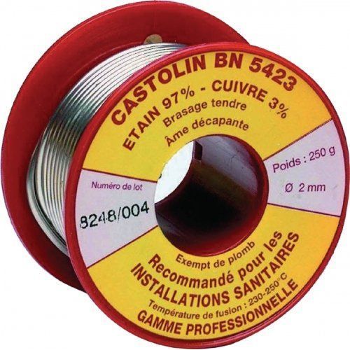 Castolin eutectic-Bobine de fil BC5423 brasage tendre sans plomb étain cuivre 3% D2 250g Réf. 600237