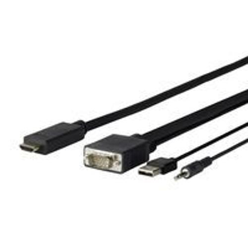 VivoLink Pro - Câble HDMI - HDMI mâle pour USB, HD-15 (VGA), mini-phone stereo 3.5 mm mâle - 1 m