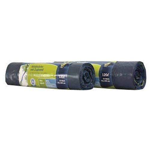 1x10 Secolan Schwerlast Abfall- säcke avec Zugband 120 l gris/sw