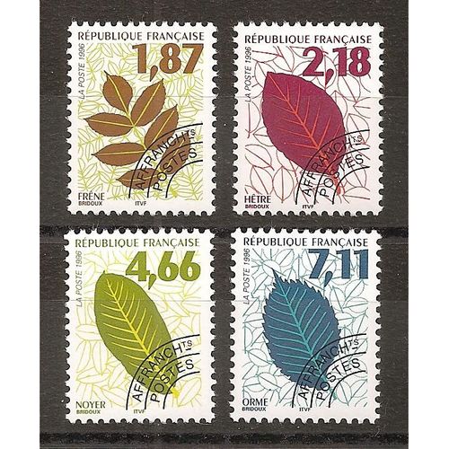 Préos 236 À 239 (1996) Préoblitérés Feuilles D'arbres (2) N** (Cote 8,5e) (4887)