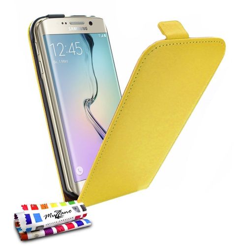 Etui A Rabat Samsung Galaxy S6 Edge Open Flip Jaune Eco-Cuir (Pu)