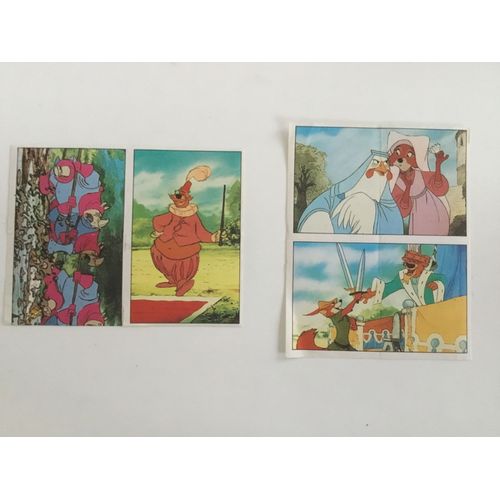 4 Autocollants Robin Des Bois Walt Disney 1973 Panini