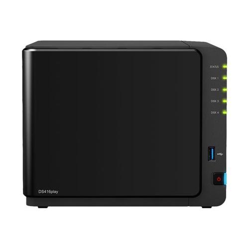Synology Disk Station DS416Play - Serveur NAS - 4 Baies - SATA 6Gb/s - RAID RAID 0, 1, 5, 6, 10, JBOD - RAM 1 Go - Gigabit Ethernet - iSCSI support