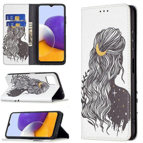 Étui Magnétique En Cuir Peint Pour Samsung Galaxy A22 A82 5g Motif Chat Mignon Ours Papillon Coque Téléphone Samsung A22 A82 A 22 82 5g Coques 6samsung A22 5g