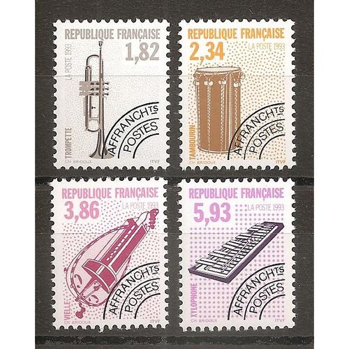 Préos 228 À 231 (1993) Préoblitérés Instruments De Musique (6) N** (Cote 7,75e) (4807)