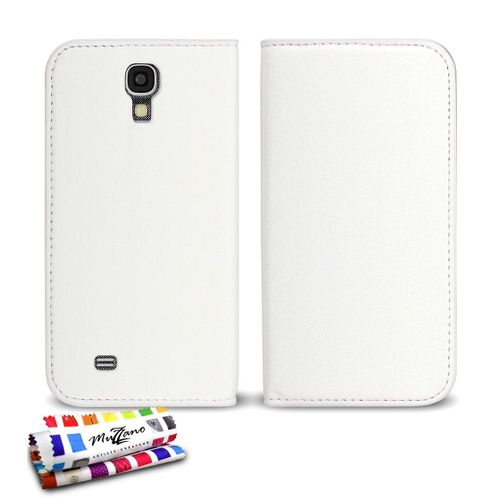 Etui A Rabat Samsung Galaxy S4 Folio Full Blanc Eco-Cuir (Pu)
