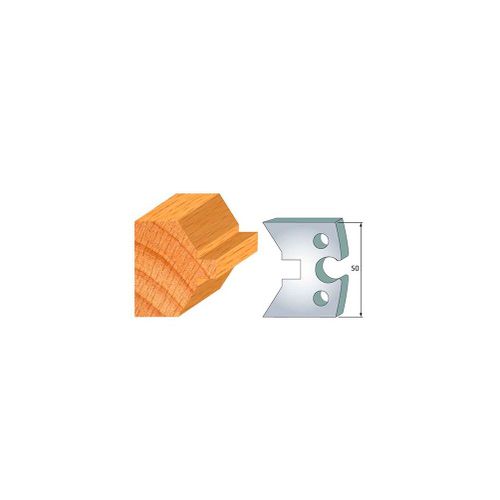 Jeu de 2 fers profilés acier Ht. 50 mm N°306 Madrier simple mâle languette 10 mm - 855.306 - Leman