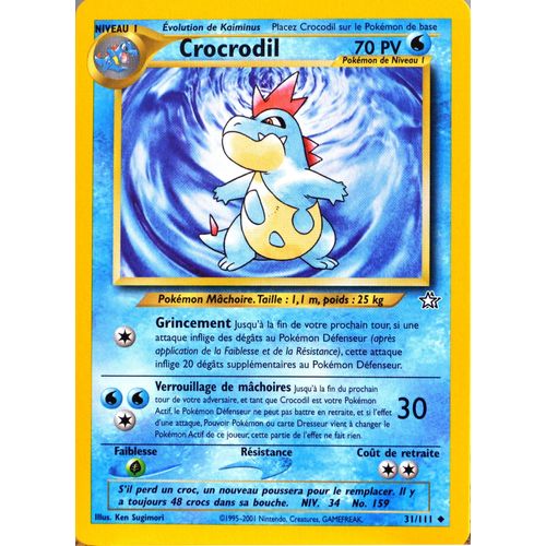 Carte Pokémon 31/111 Crocrodil 70 Pv Neo Genesis (2001)