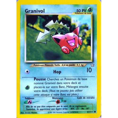 Carte Pokémon 61/111 Granivol 50 Pv Neo Genesis (2001) Neuf Fr