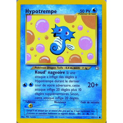 Carte Pokémon 62/111 Hypotrempe 50 Pv Neo Genesis (2001)