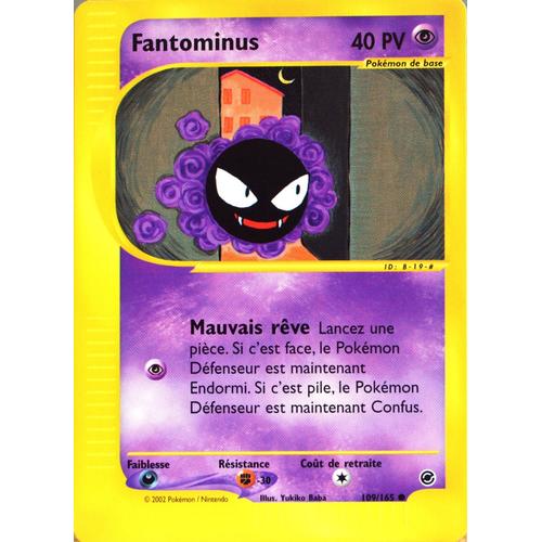 Carte Pokémon 109/165 Fantominus 40 Pv Expédition Neuf Fr