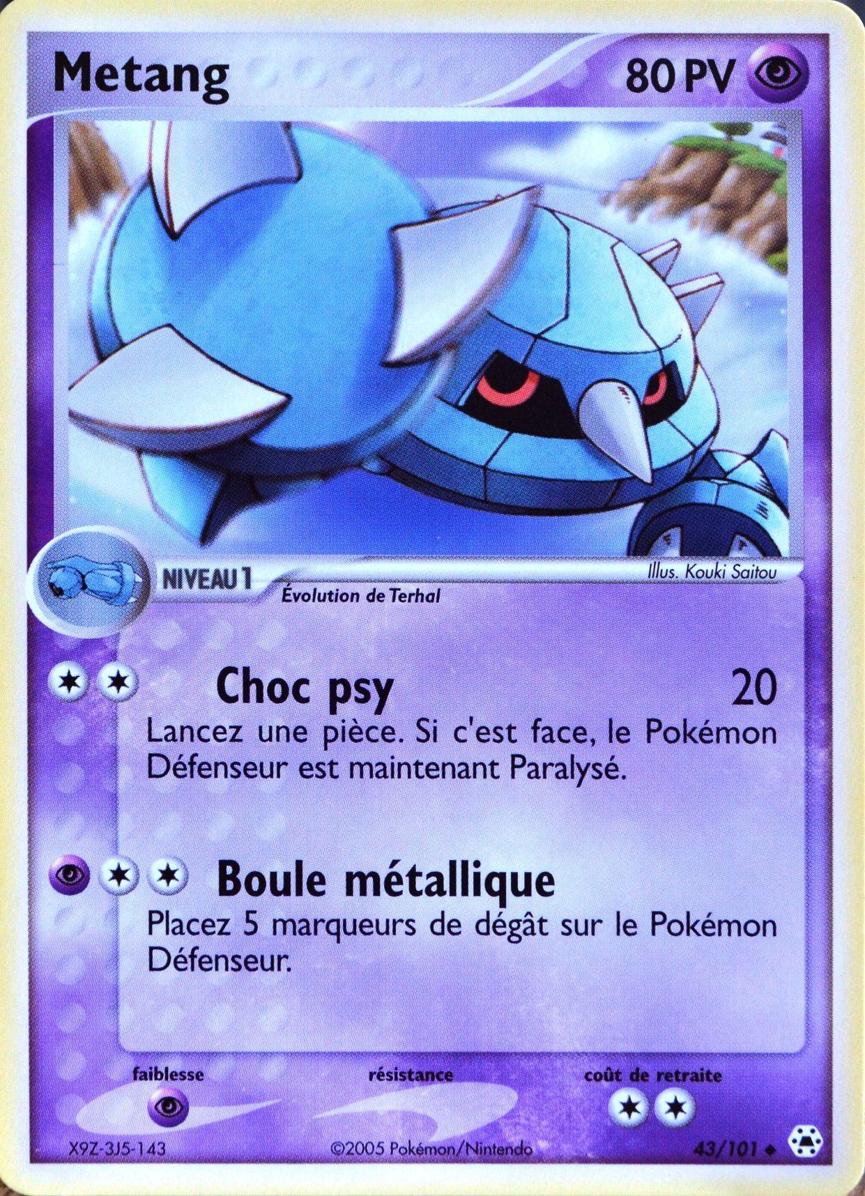 Carte Pokemon 43 101 Metang 80 Pv Ex Legendes Oubliees 05 Rakuten