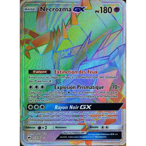 Carte Pokémon 153/147 Necrozma Gx Secrete Full Art Sl3 - Soleil Et Lune - Ombres Ardentes Neuf Fr