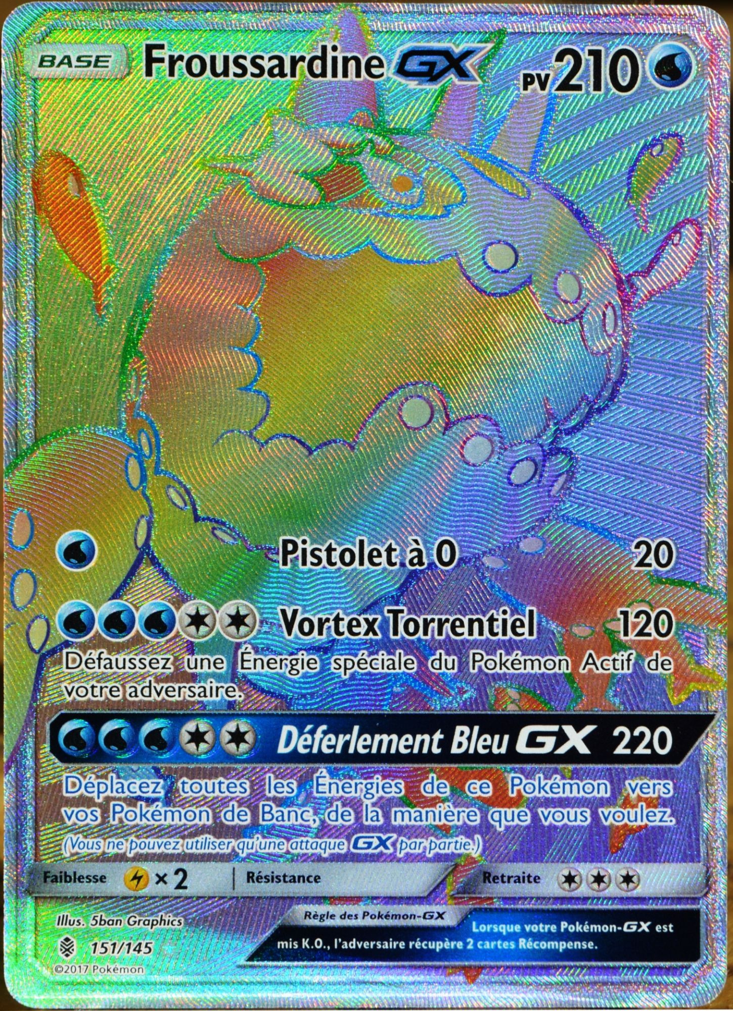 Carte Pokémon 151/145 Froussardine Gx Sl2 - Soleil Et Lune - Gardiens Ascendants Neuf Fr