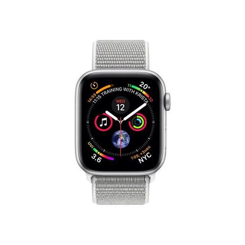 Apple Watch Series 4 (Gps + Cellular) - Boîtier 40 Mm Aluminium Argenté Avec Bracelet Sport Coquillage