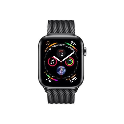 Apple Watch Series 4 (Gps + Cellular) - Boîtier 40 Mm Acier Inoxydable Noir Avec Bracelet Milanais