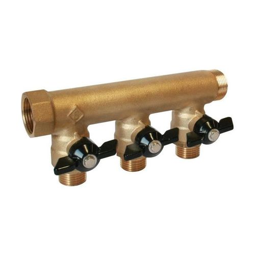SOMATHERM Collecteur sanitaire mini vannes a portée plate - 1` - 3 sorties