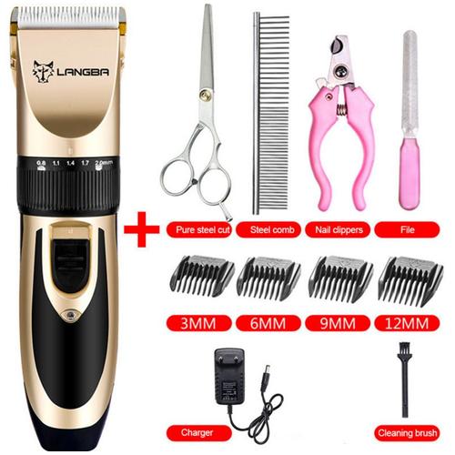 Professional Pet Toilettage Ensemble Chien Chat Tondeuse Coupe-Ongles Kit Rechargeable