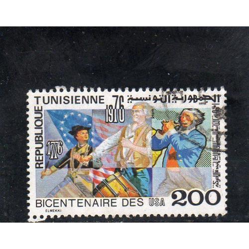 Timbre-Poste De Tunisie (Bicentenaire De LIndépendance Des Etats-Unis)