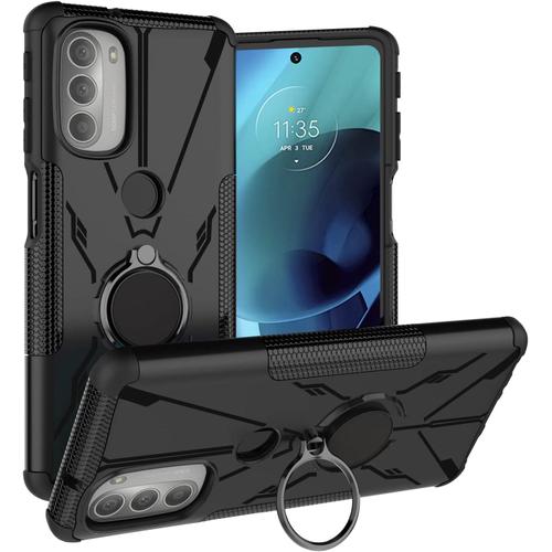 Coque Tough Armor Pour Motorola Moto G51 5g Motorola Moto G51 5g 360° Support Rotatif Kicksstand Antichoc Étui De Protection Étui Pour Motorola Moto G51 5gnoir