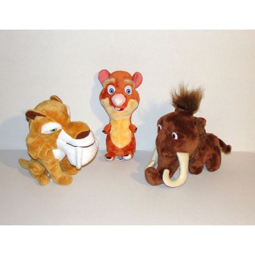 L'age De Glace Lot 3 Peluche Doudou Pech Diego L'ecureuil