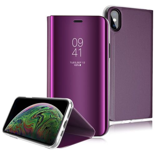Housse Etui À Rabat Coque Miroir Pour Xiaomi Redmi Note 6 Pro Case Bling Violet