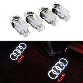 AUDI porte de voiture LED éclairage d'entrée laser projecteur courtoisie  bienvenue lampe ombre Logo lumière (4PAC)