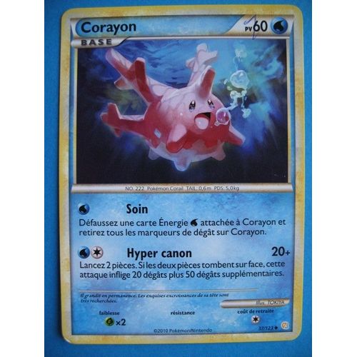 Carte Pokemon - Corayon - 37/123 - Heartgold Soulsilver - 2010 - M2