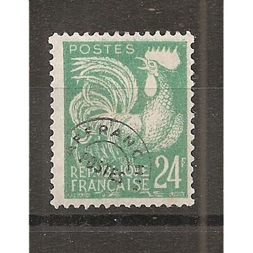 Préo 114 (1953) Préoblitéré Coq Gaulois 24f Vert-Bleu N* (Cote 13e) (6108)