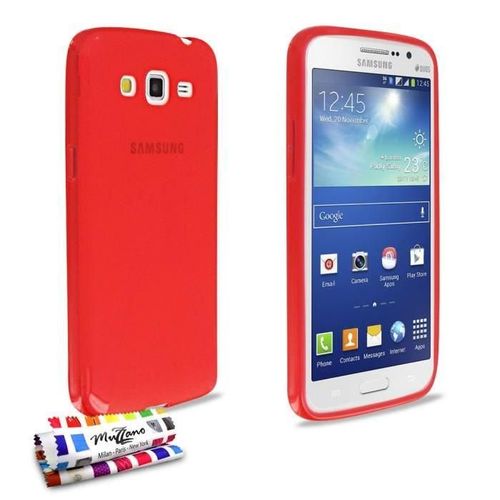 Coque Samsung Galaxy Grand 2 " Le X " Rouge Silicone Souple (Tpu)