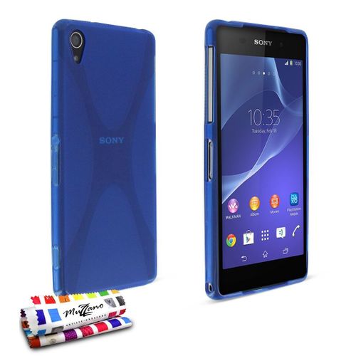 Coque Sony Xperia Z2 " Le X " Bleu Silicone Souple (Tpu)