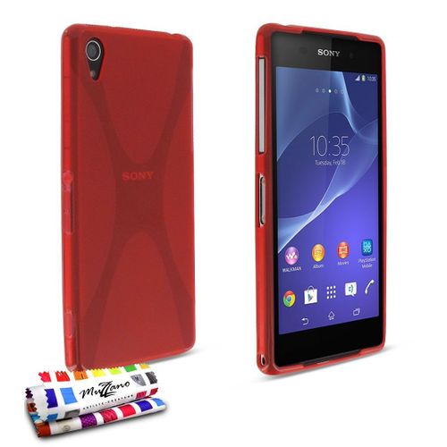 Coque Sony Xperia Z2 " Le X " Rouge Silicone Souple (Tpu)