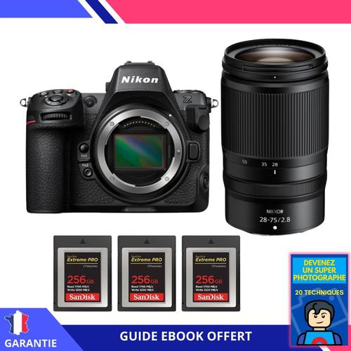 Nikon Z8 + Z 28-75mm f/2.8 + 3 SanDisk 256GB Extreme PRO CFexpress Type B + Ebook 'Devenez Un Super Photographe' - Hybride Nikon