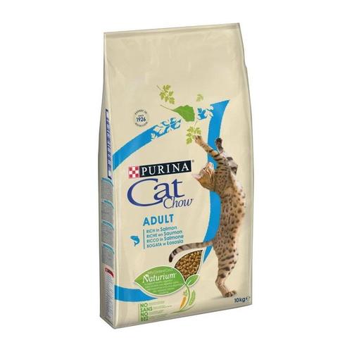 Purina Cat Chow Croquettes - Avec Naturiumtm - Riche En Saumon - Pour Chat Adulte - 10 Kg