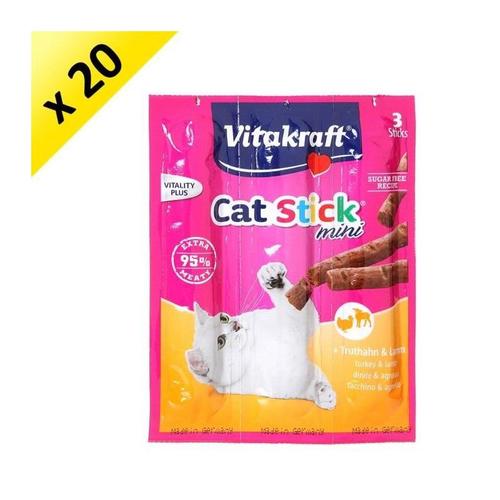 Vitakraft Mini Stick A La Dinde Et A L'agneau - Pour Chat - 3x18g (X20)