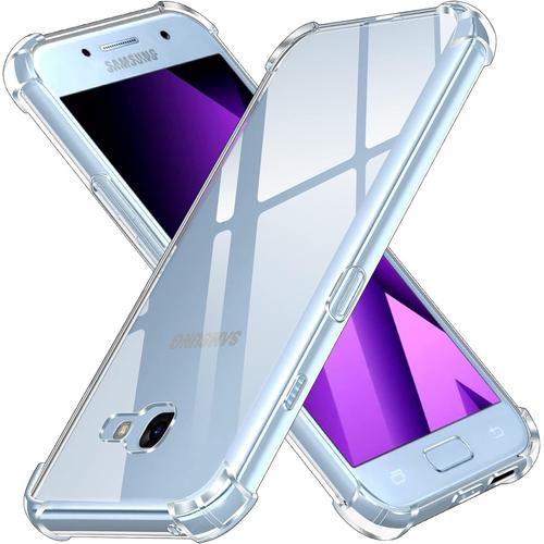 Coque Pour Samsung Galaxy A3 2017, Coque De Protection Transparente Antichoc Avec Pare Chocs D'angle De Coussin, Coque En Silicone Tpu Souple Et Fine Antichoc.