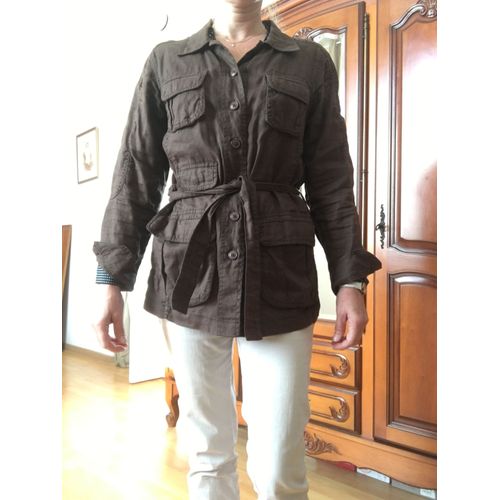 Veste Saharienne Marron En Lin- Aigle - 40