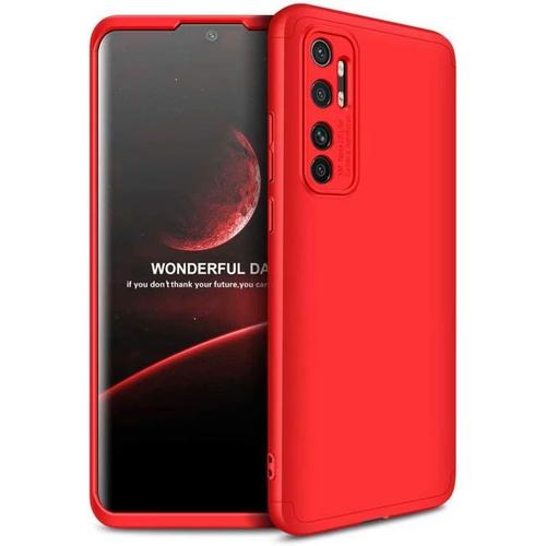 Compatible Avec Les Coque Xiaomi Mi 10 Lite Pc Étui Rigide Protecteur D'écran Antichoc Ultra-Mince 360 Degrés Full-Cover Case 3 En 1 Housse De Protection Rouge