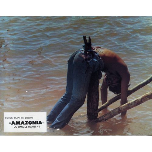 Amazonia, La Jungle Blanche - Inferno In Diretta : Jeu De 4 Photos D'exploitation Cinématographique - Format 21x27 Cm - De Ruggero Deodato Avec Lisa Blount, Leonard Mann, Michael Berryman - 1985